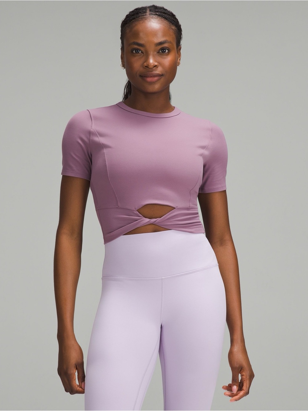 Cropped Nulu Twist-Hem
Short-Sleeve Shirt